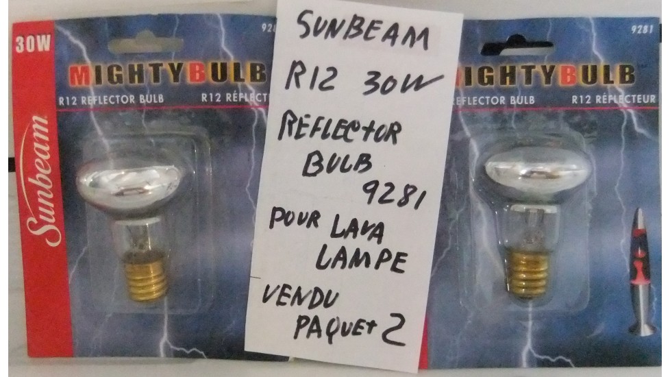 Sunbeam R12 30 watts screw type 9281 lava lamp.